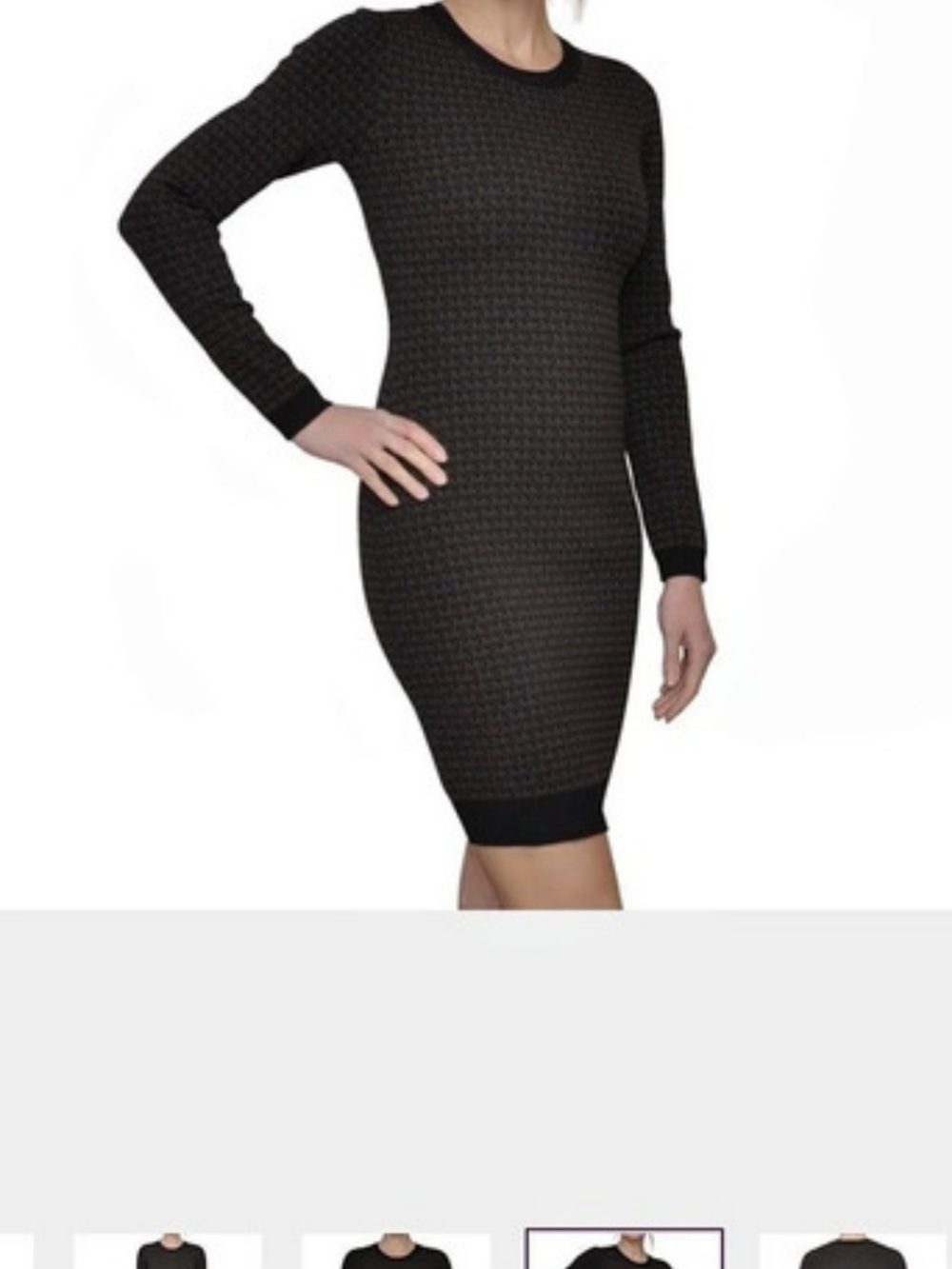 Michael Kors Raglan Sleeve Logo Jacquard Sweater Dress MK Monogram Mini Dress